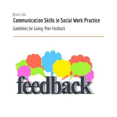 Guidelines for Giving Peer Feedback for Communication Skills in Social Work Practice icon