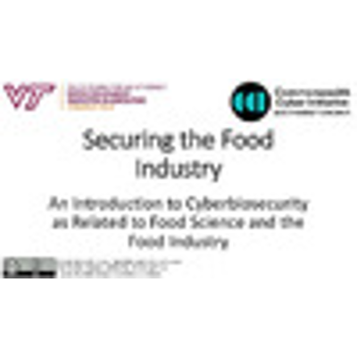 Securing the Food Industry: An Introduction to Cyberbiosecurity for Food Science icon