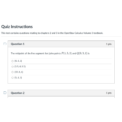 Practice Quizzes for OpenStax Calculus Volume 3 icon