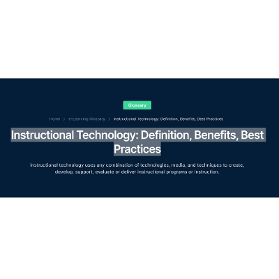 Instructional Technology: Definition, Benefits, Best Practices - Teachfloor