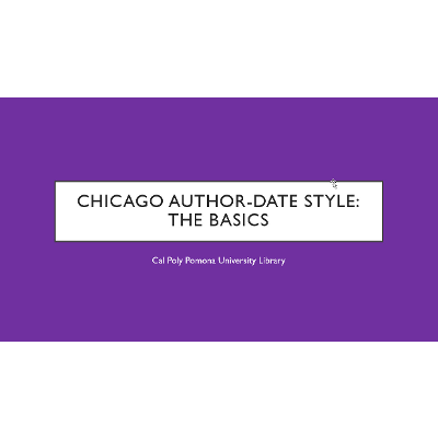 Chicago Author-Date Style: The Basics icon