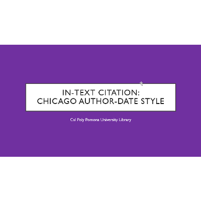In-Text Citation: Chicago Author-Date Style icon