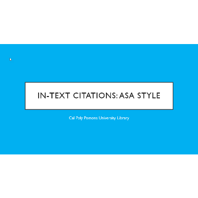 In-text Citations: ASA Style icon