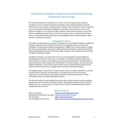 Introduction To Computer Programming And Physical Computing - Edutainment With Microbit Ver 1 EN icon