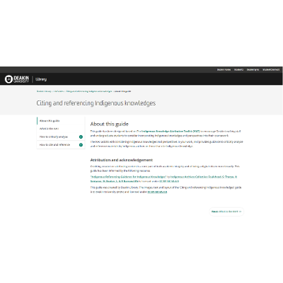 Citing and referencing Indigenous Knowledges guide