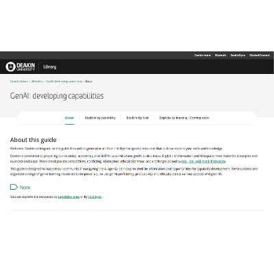 GenAI: developing capabilities guide