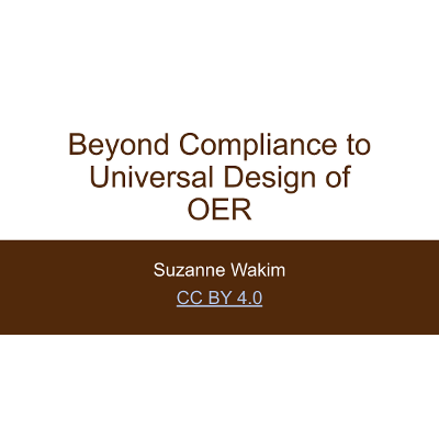 Beyond Compliance to Universal Design of OER icon