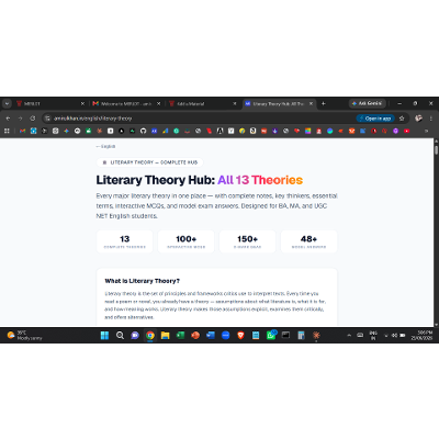 Literary Theory Hub: All Theories, Key Concepts &amp; Exam Notes — BA, MA, UGC NET English icon