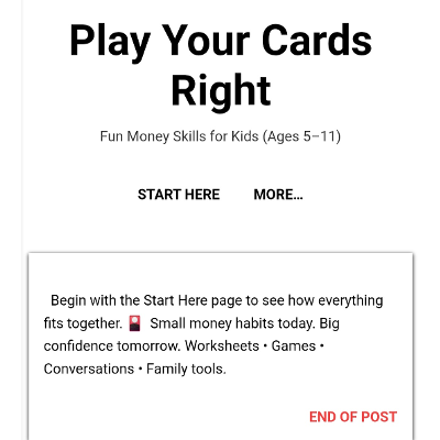 Fun Money Skills for Kids (Ages 5-11)