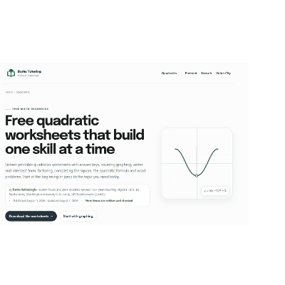 Free Quadratic Worksheets and Guides (With Answer Keys) icon