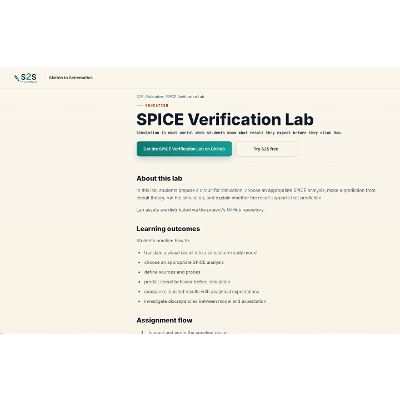 SPICE Circuit Verification Lab for Students | S2S