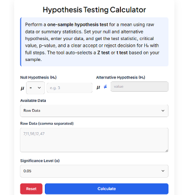 Hypothesis Testing Calculator icon