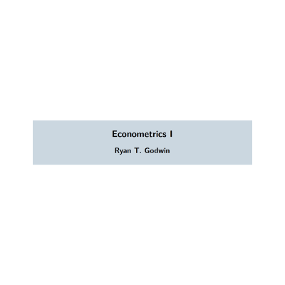 Econometrics I