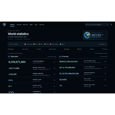 Global Data Tracker — Country Statistics and Interactive Globe icon