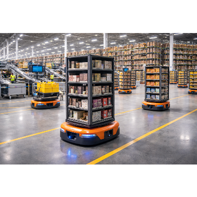 Warehouse Logistics and Autonomous Mobile Robots (AMRs): Fleet Scheduling, Differential-Drive Kinematics, and Space-Time Path Finding icon