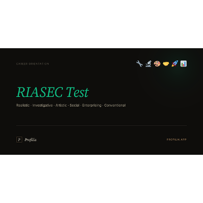 RIASEC Career Interest Inventory (Holland codes), with all six scores