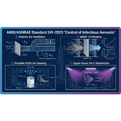 HVACLogic: ANSI/ASHRAE Standard 241-2023 Equivalent Clean Airflow and Airborne Pathogen Mitigation Simulation Workbench icon