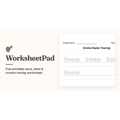 Name Tracing Worksheets — Free Printable Generator icon